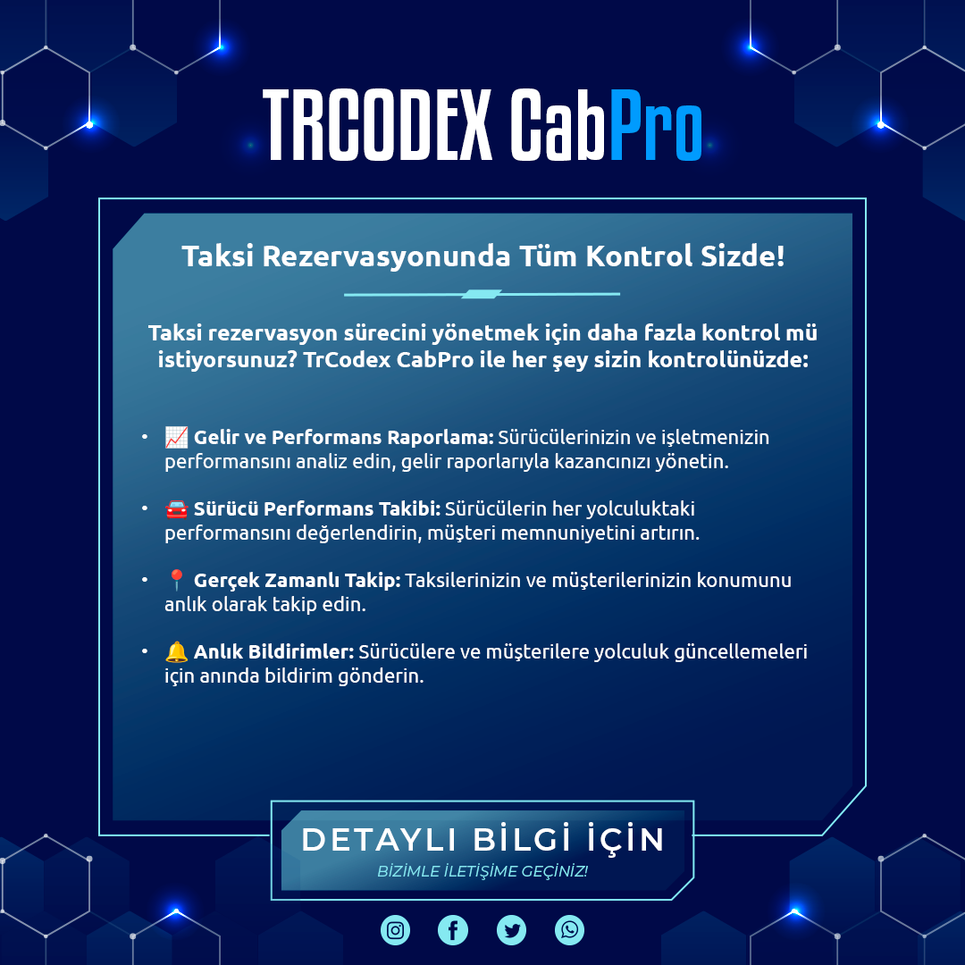 CabPro - Taksi Yönetim Kontrolü Yazılım Sistemi - Görsel 6